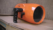 U/W Housing: One of many underwater housings manufactured by LeRoy's company. This is the cine 8. 1970's.