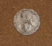 Silver coin found during a normal dive in St. Maarten waters. The date can still be seen 1793. 